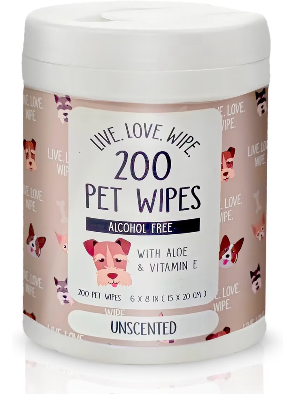 Unscented Pet Wipes Canister - Light Pink